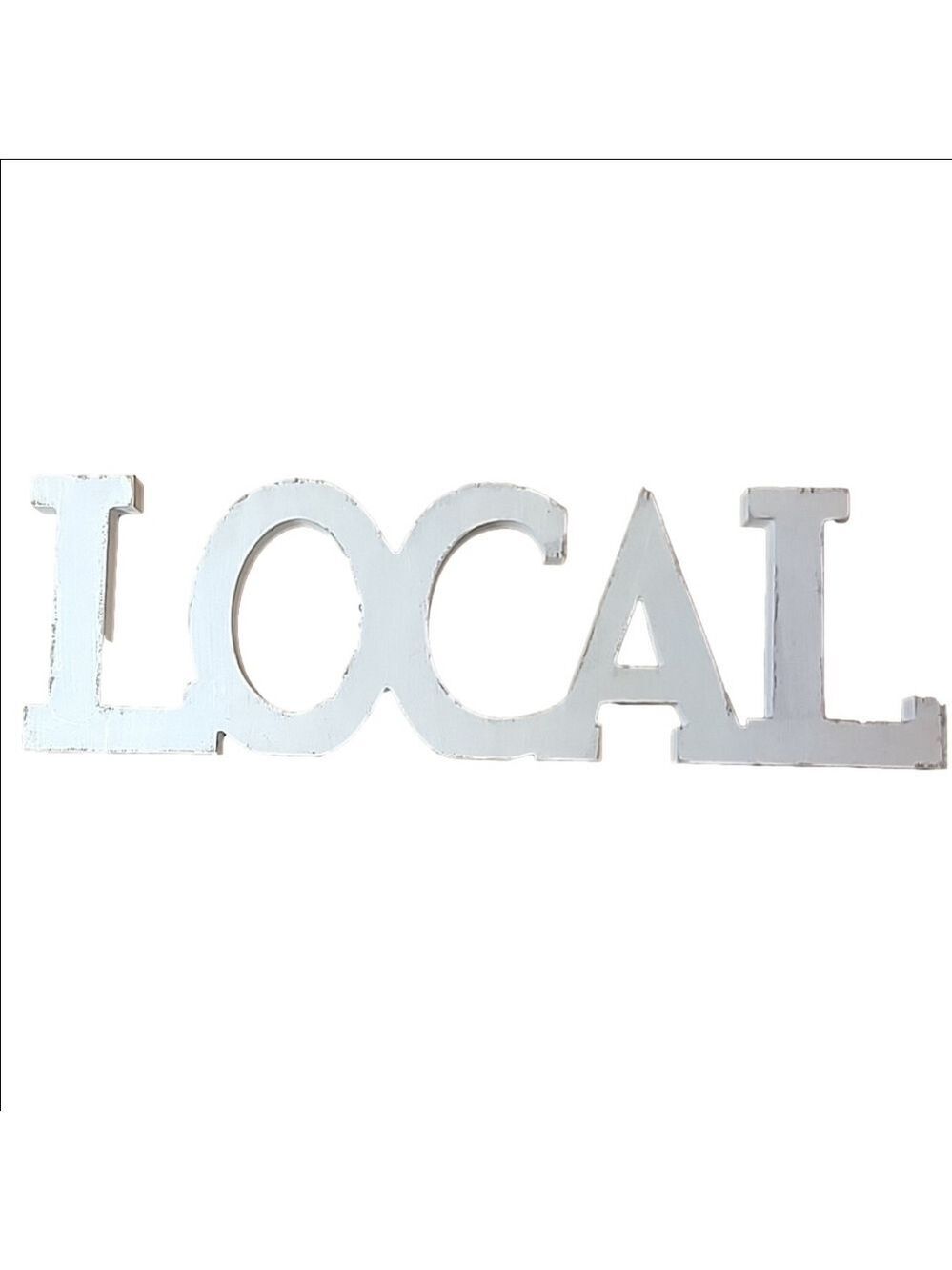 L O C A L Shabby Distressed Whitewashed Wood Shelf Sitter